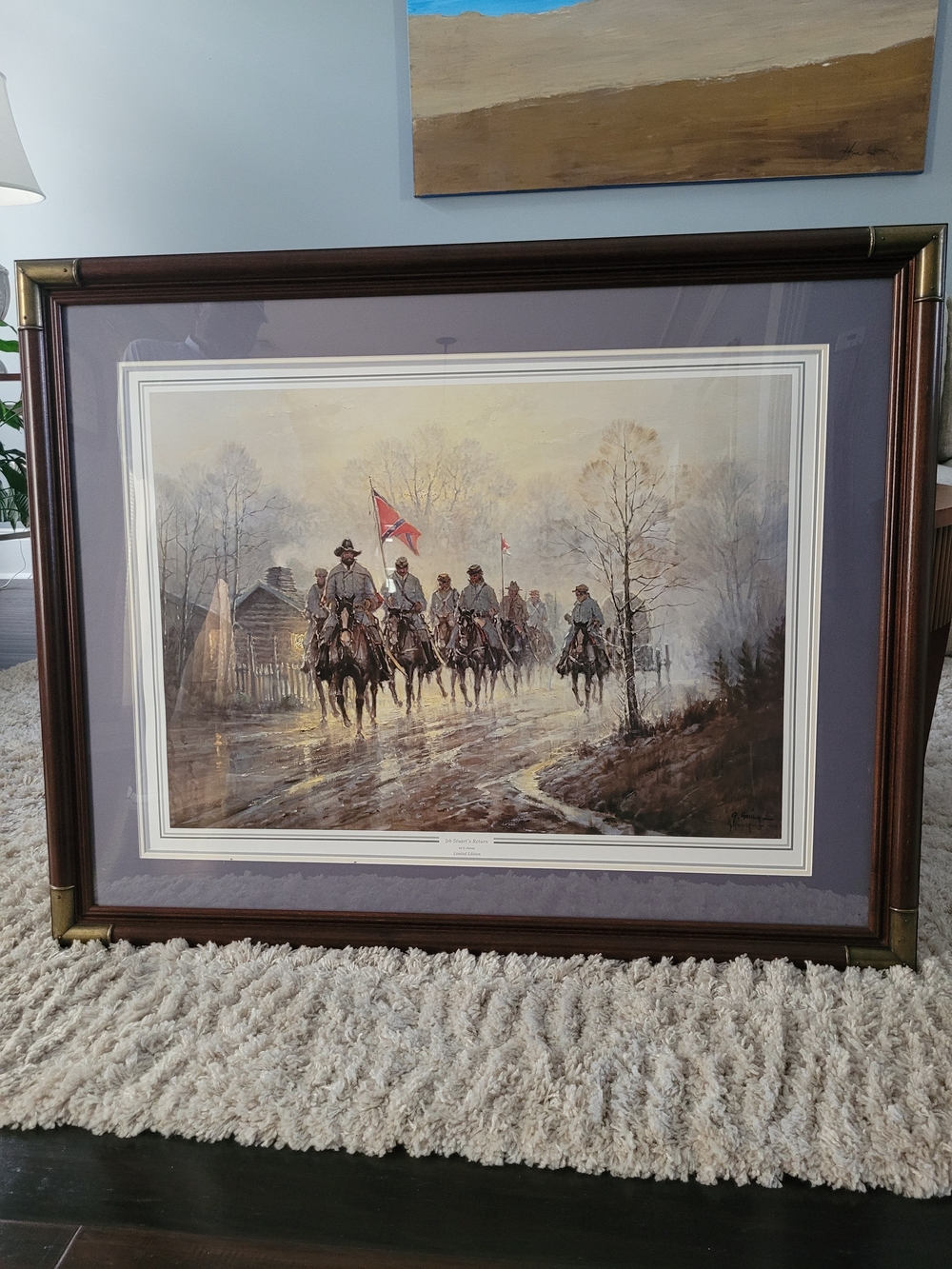 Muted Brown and Cream Framed Art Print - Classic Equestrian Scene